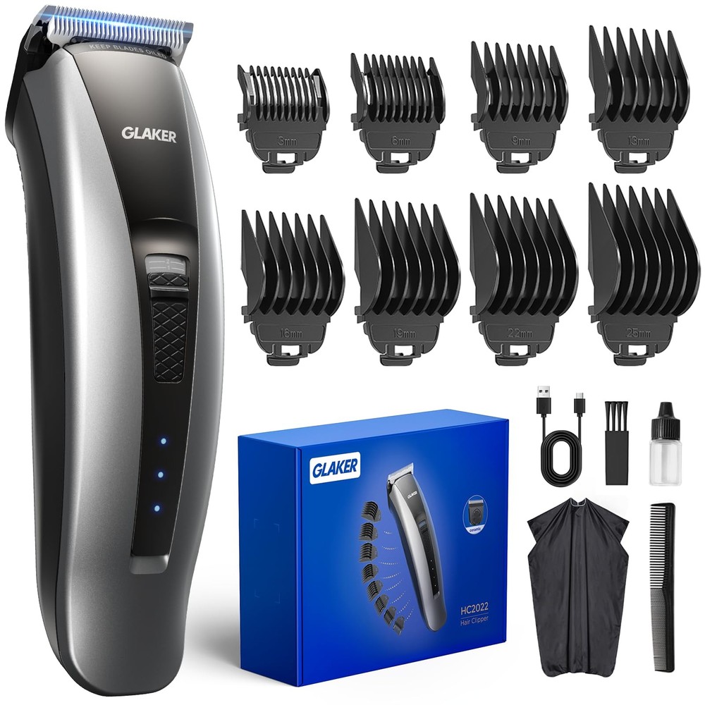 Cordless 2-in-1 Hair Clipper for Men with ABS Guard Combs