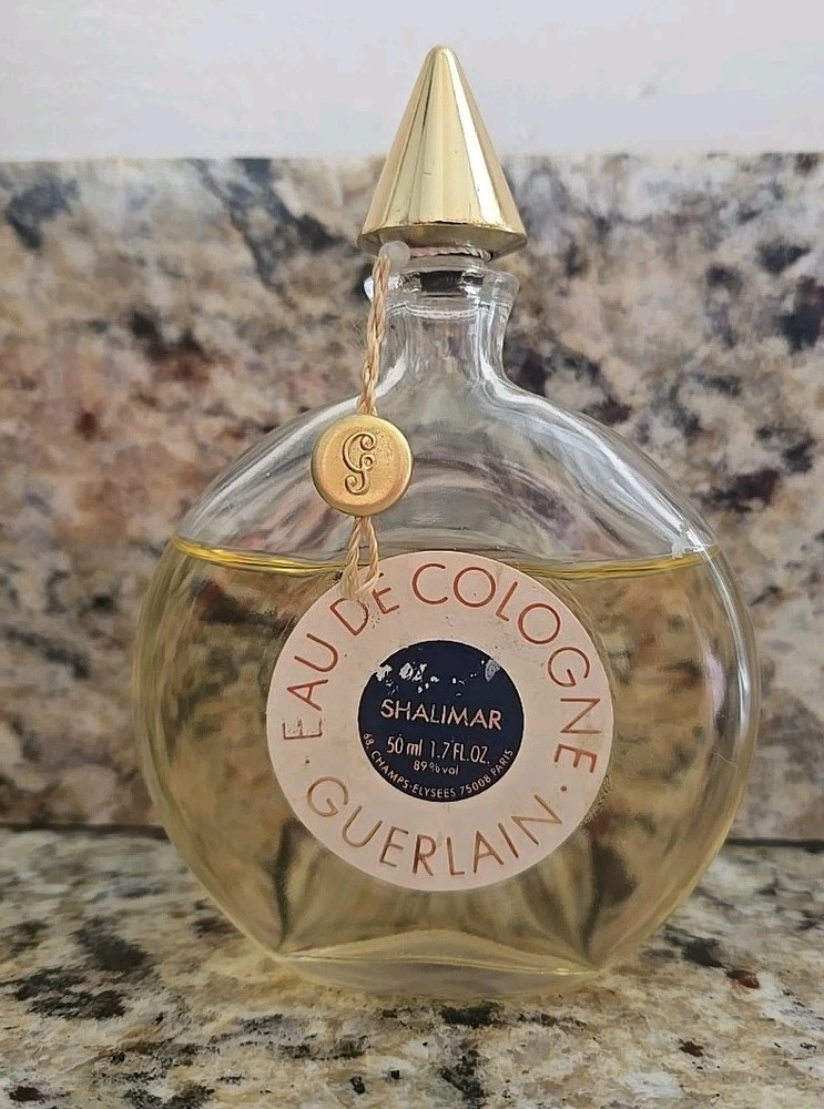 Vintage SHALIMAR Guerlain 1.7 oz 50 ML Eau De Cologne Splash Blue Dot