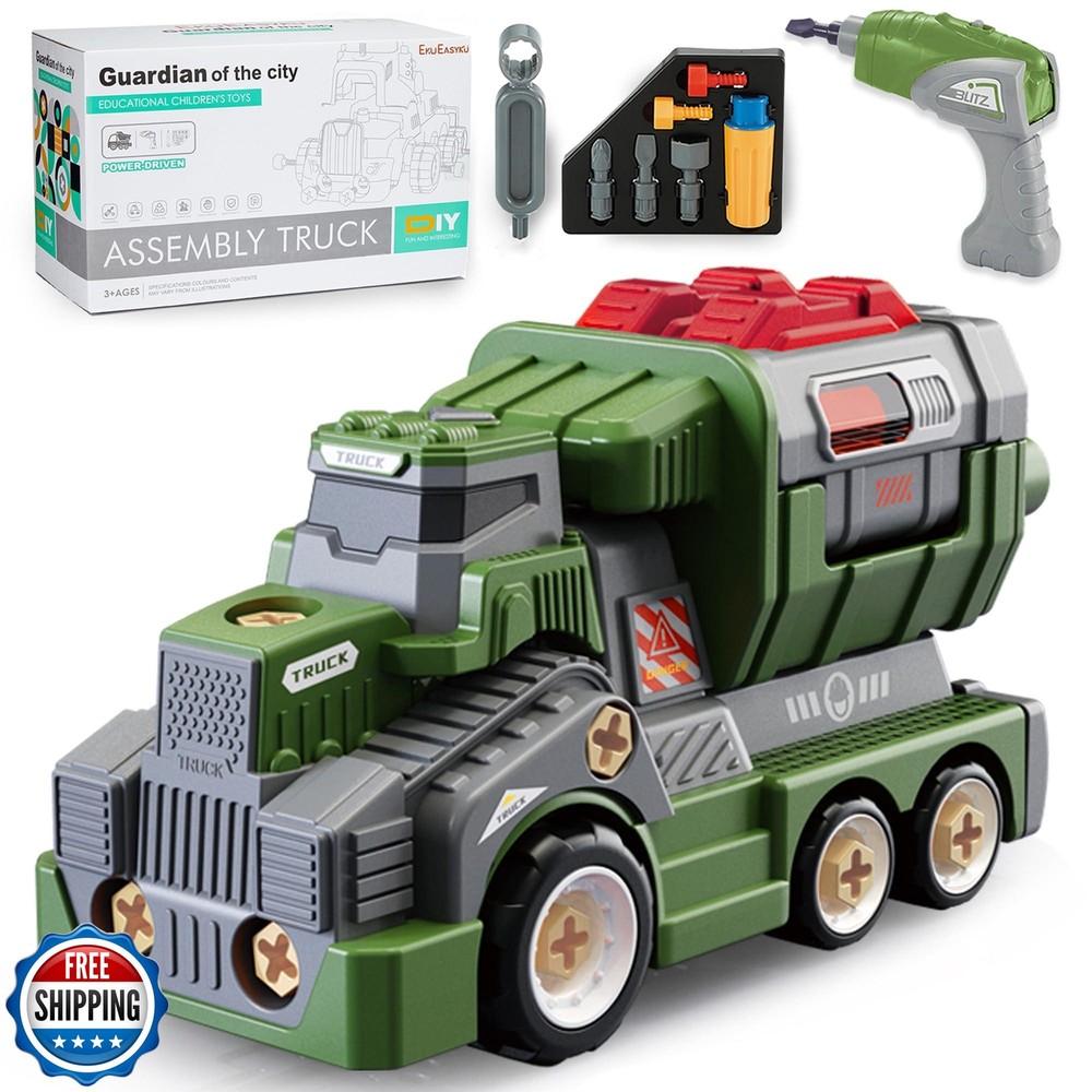 EKU EASYKU 11in Large Take Apart Army Truck Toy for Kids Ages 3-5 Boys Girls