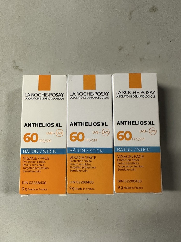 NEW! 3X!! La Roche Posay SPF60 Mexoryl XL UVA UVB Protection  Face Stick