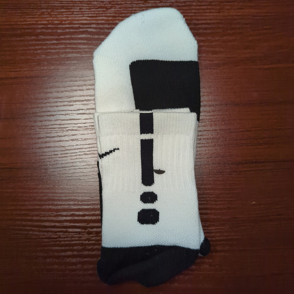 New Original Nike Elite Socks Quarter Cut Size XL White/Black Basketball Dri-Fit