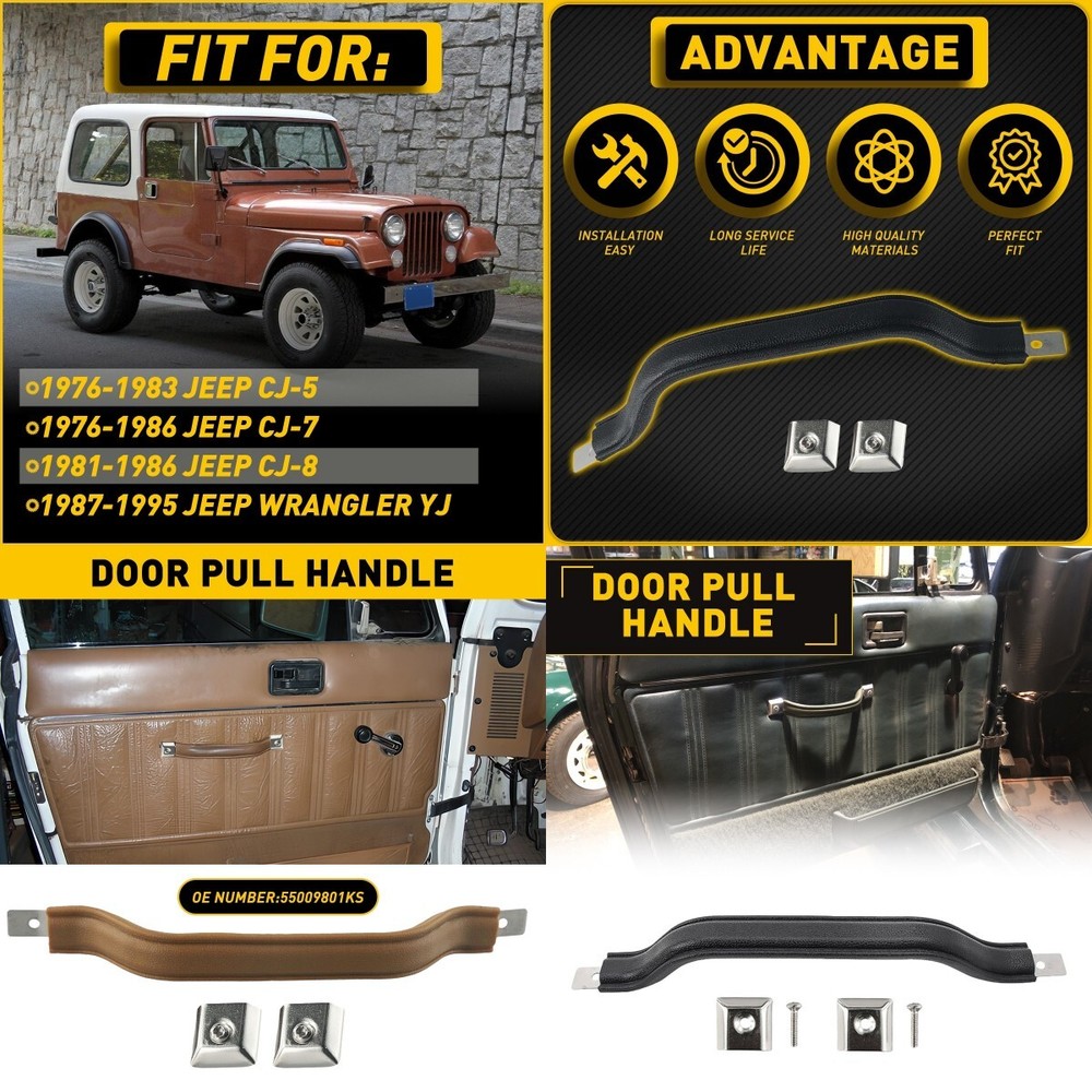 Interior Door Handle Pull Strap for Jeep CJ5 CJ7 CJ8 Wrangler YJ 55009801KS M