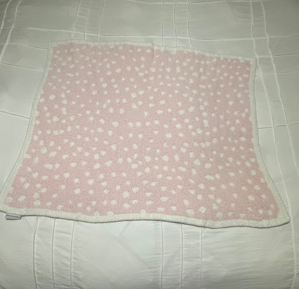 cupcakes and cashmere baby blanket pink and white polkadot 40x30