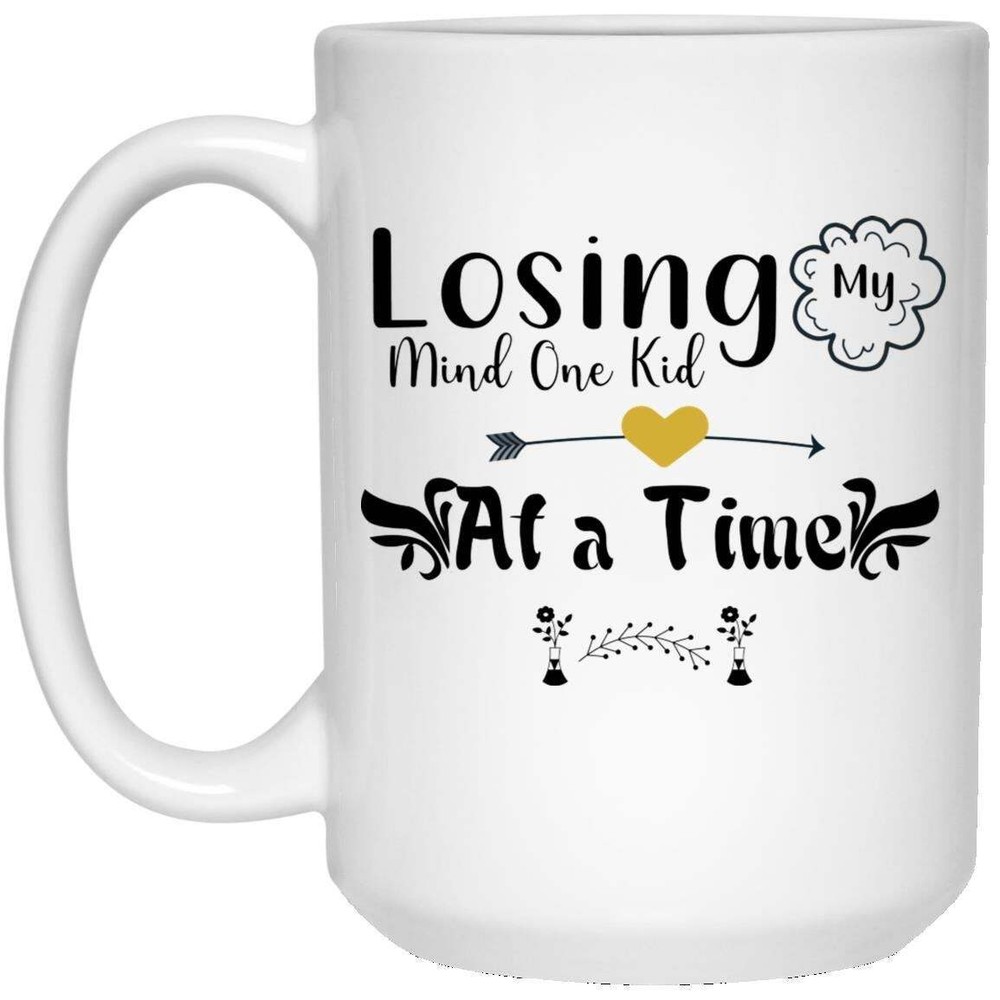 Losing My Mind One Kid At A Time Ceramic Coffee Mug Funny Novelty Coffee Cup