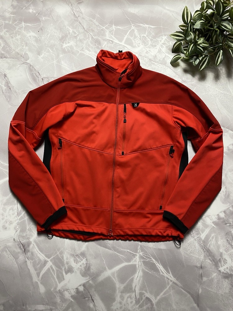 Haglofs Gore Windstopper SoftShell Jacket for Men in Red Size XXL Windproof and Durable Outdoor Performance