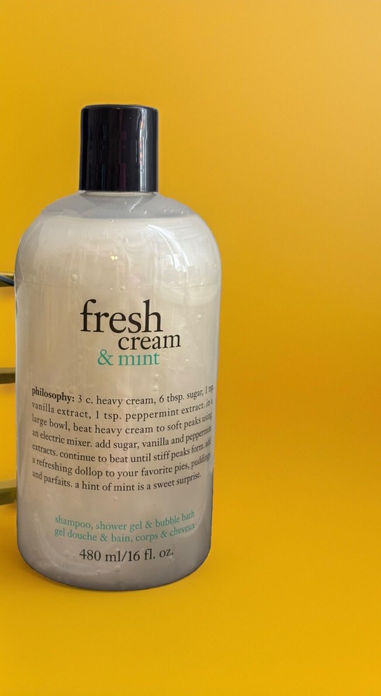Philosophy Fresh Cream & Mint Shampoo, Shower Gel & Bubble Bath 480 ml 16 Fl. Oz