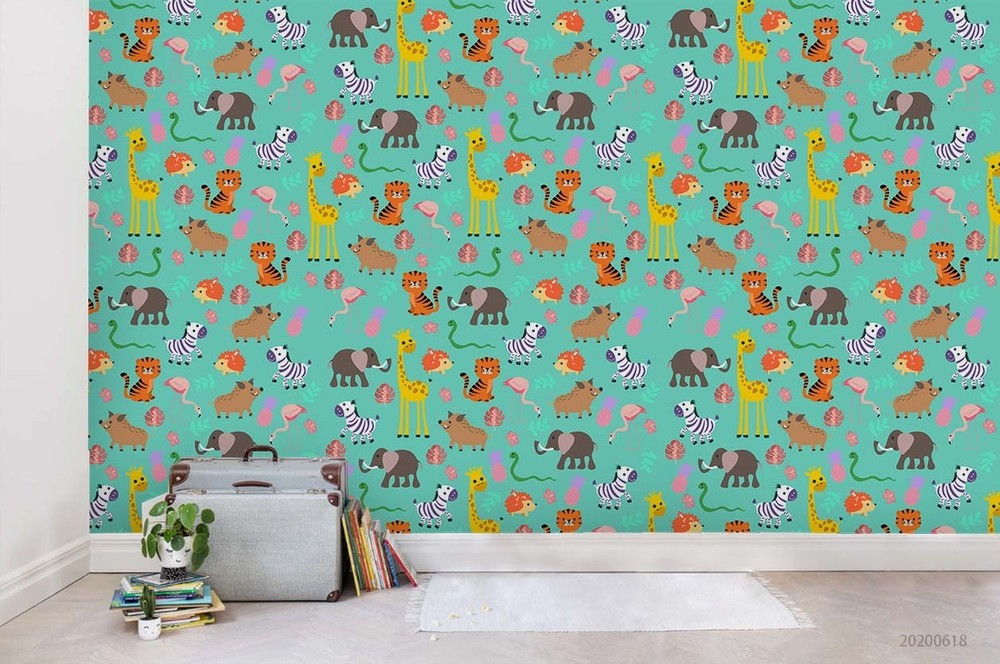3D Animal Leaf Pattern Wall Murals Wallpaper Murals Wall Sticker