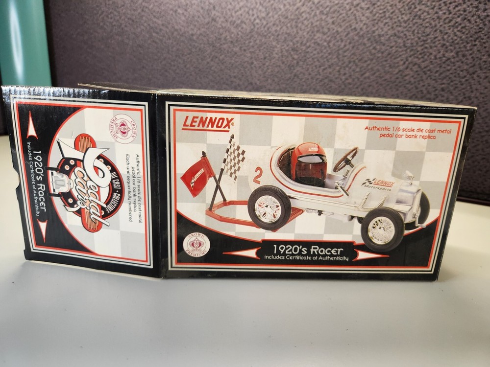 Lennox 1920's Racer 1:6 Scale Diecast Pedal Car Bank Replica Crown Premiums 2000