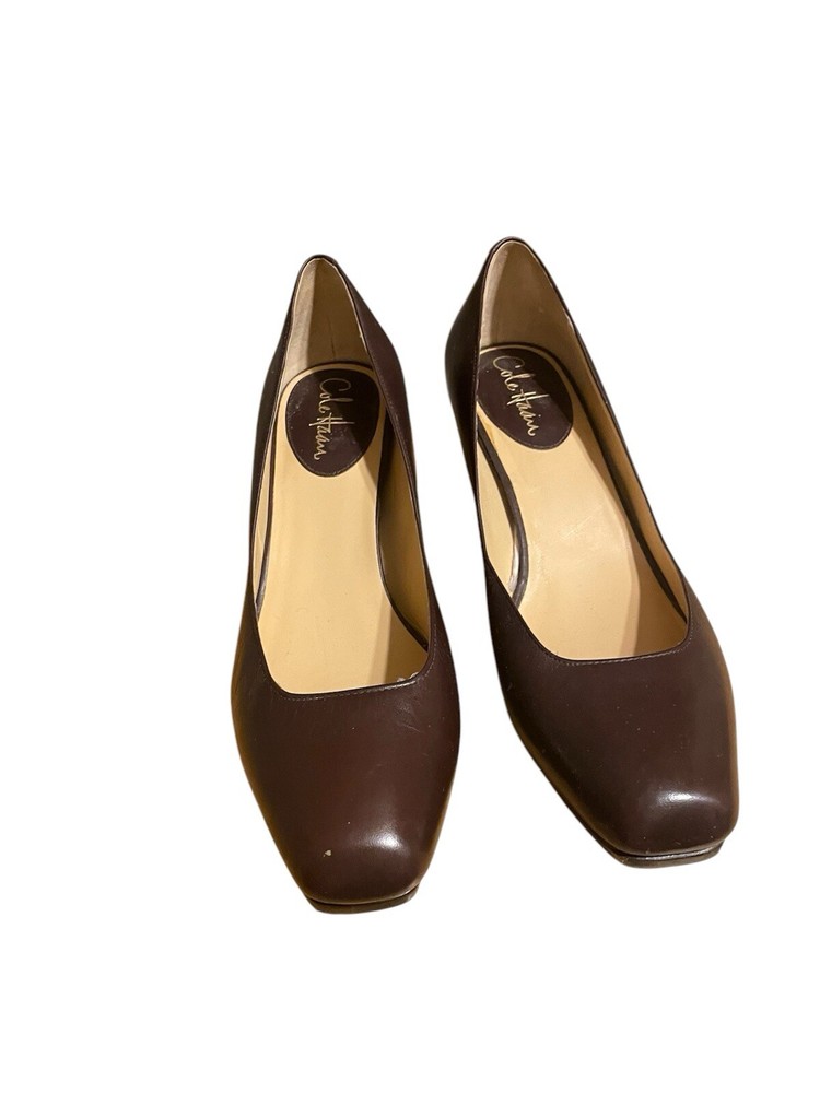 Cole Haan Women's Brown Leather Kitten Heels, Size 9