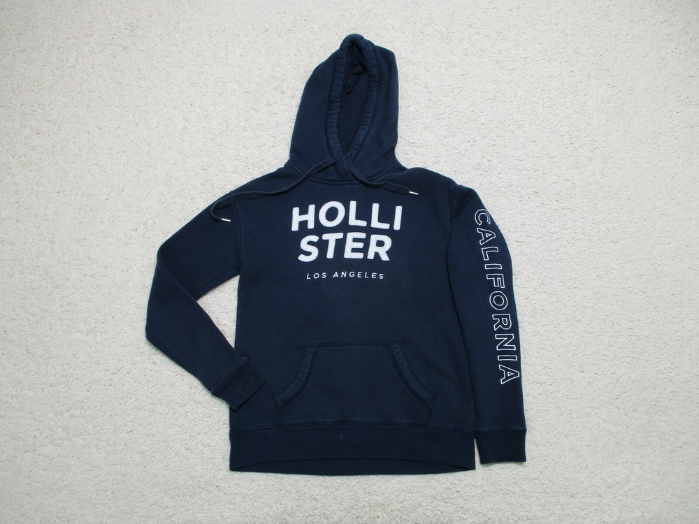 Hollister Sweater Extra Small Adult Blue Pullover Hoodie Spell Out Logo Womens