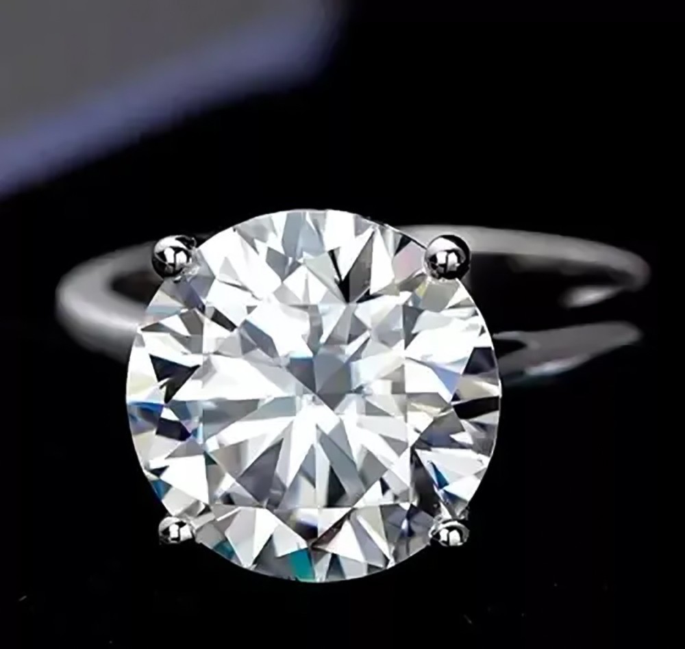 4.55 Ct Certified Round Cut Off White Diamond Solitaire Ring Great Shine-Treated