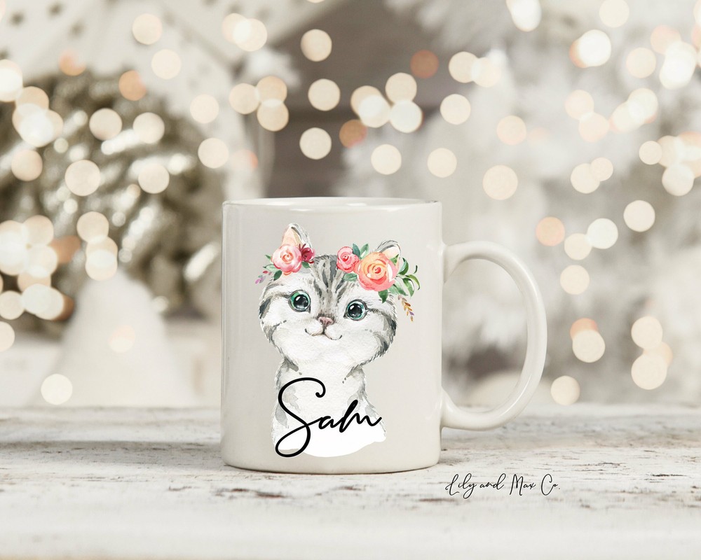 Cat Mug Kitty Mug Christmas Gift Mug Ceramic Mug Cat Personalized Mug