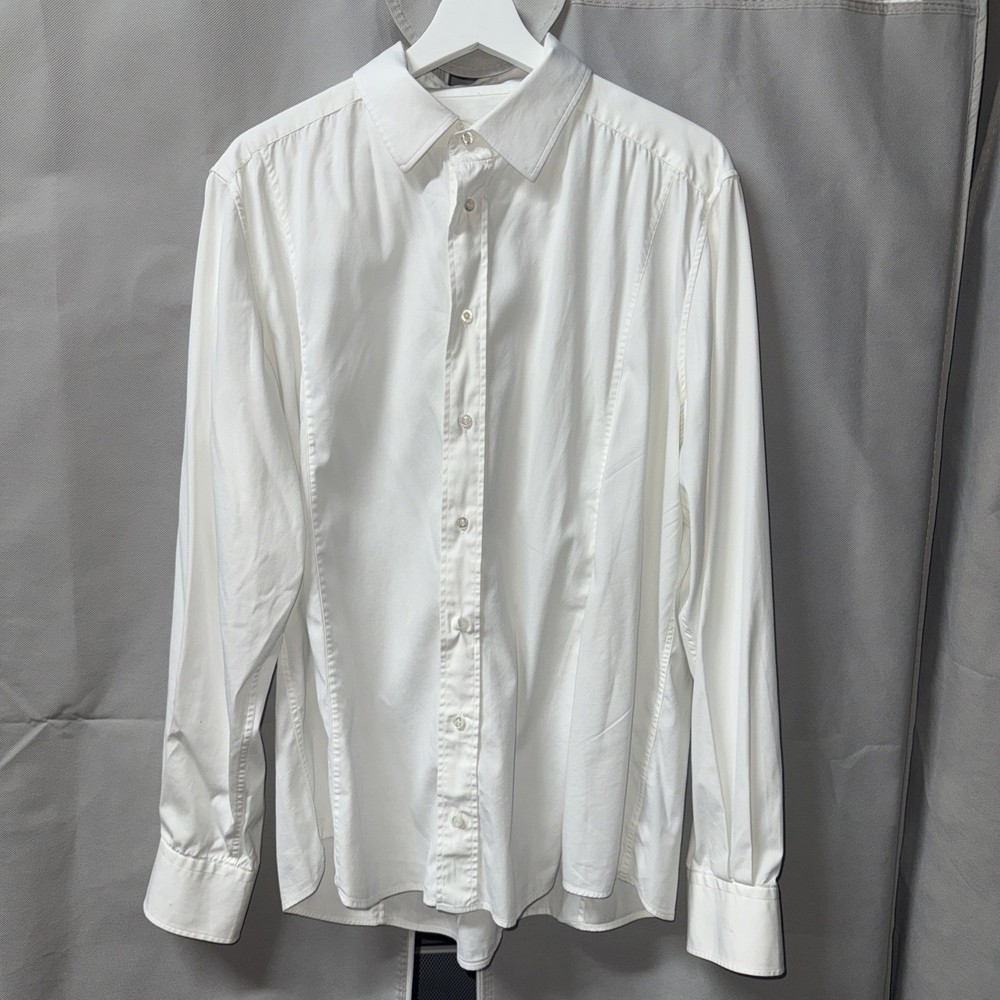 Gucci Mens White Dress Shirt Fitted Size 44 | 17 1/2 (US Large) Cotton