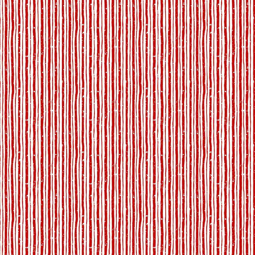 Christmas Fabric | Bundle Up Red & White Stripe | Henry Glass YARD