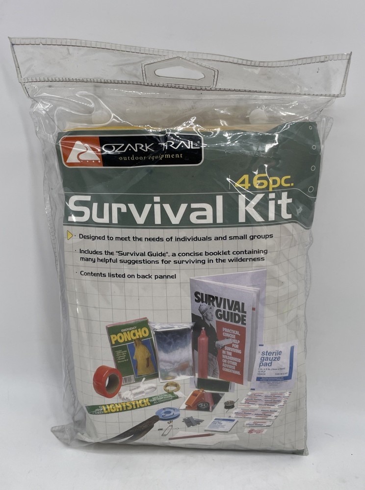 SURVIVAL FIRST AID KIT  Ozark Trail Camp 9480 46 Pcs. Waterproof Pouch NEW