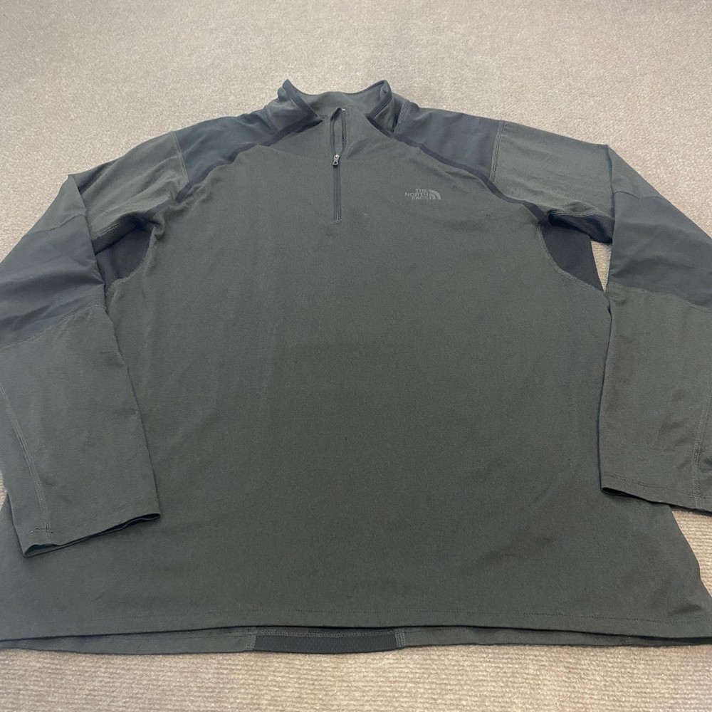 The North Face Shirt Mens XL Black Gray FlashDry-XD Quarter Zip Pullover Top