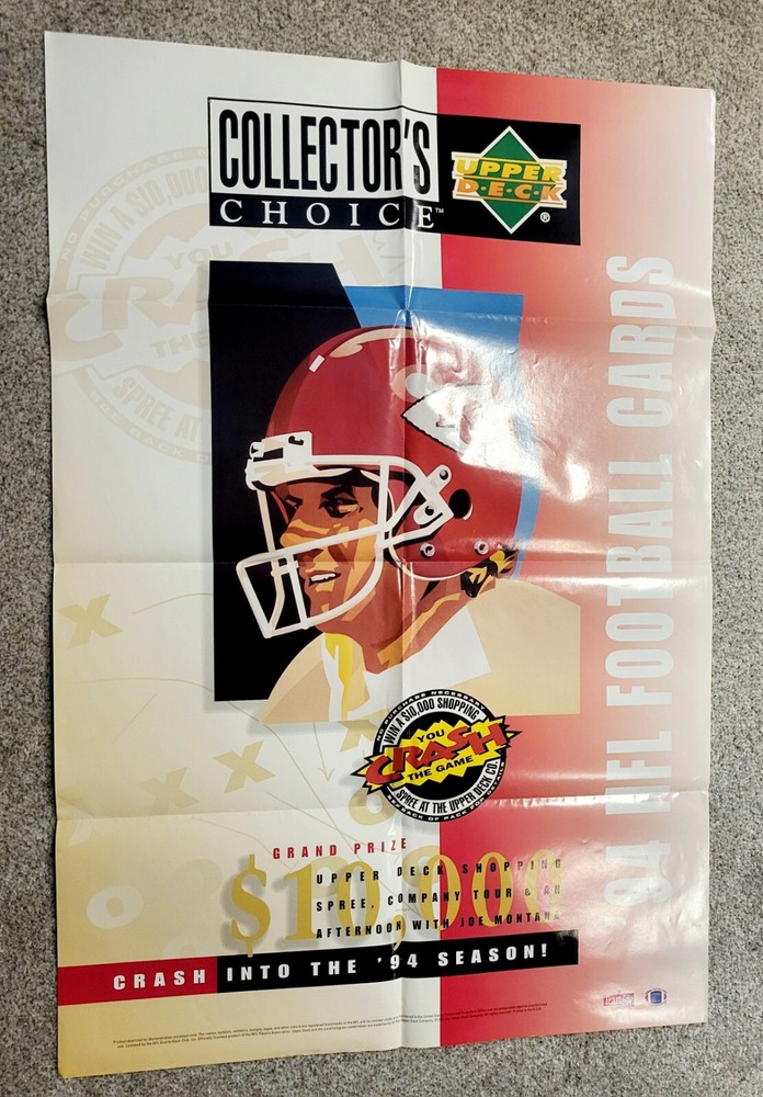 RARE 1994 Upper Deck Joe Montana Kansas City Chiefs NFL Promo Poster CTG