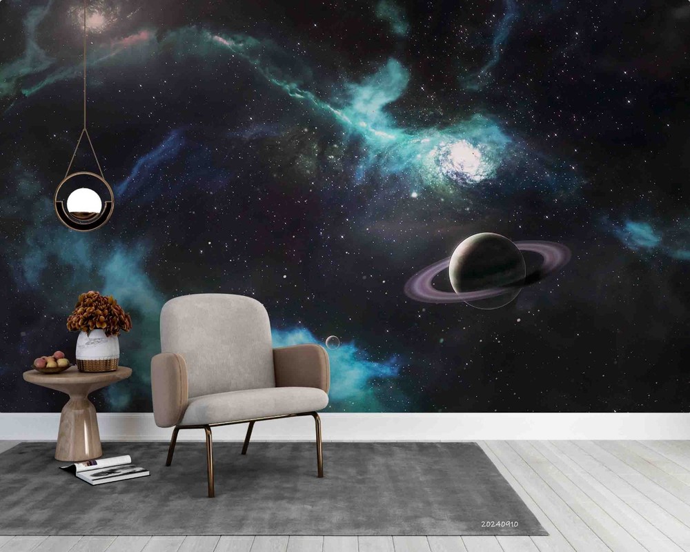 3D Space Planet Nebula Illustration Wall Murals Wallpaper Murals Wall Sticker
