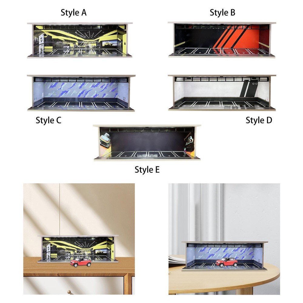 1/64 Model Car Display Case Garage Display Case for Alloy Car Collectors
