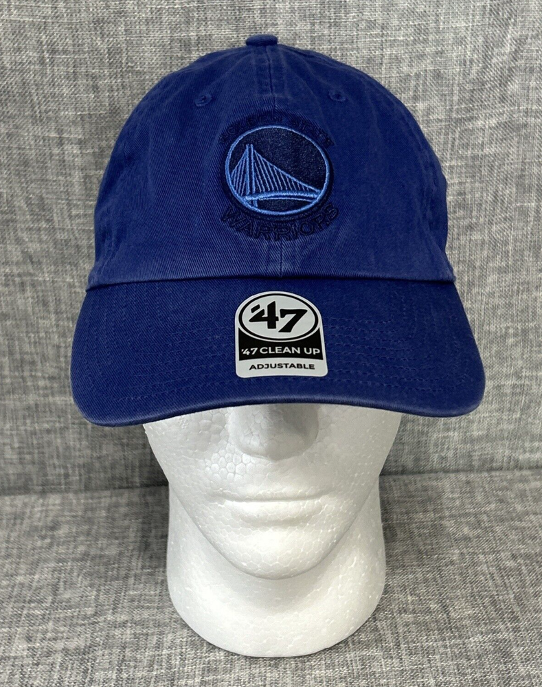 Golden State Warriors ‘47 Clean Up Snap Button Adjustable Blue On Blue Logo Hat