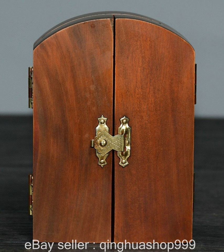 4.2 Inch Antique Huanghuali Wood Carved Kwan-yin Buddha Statue