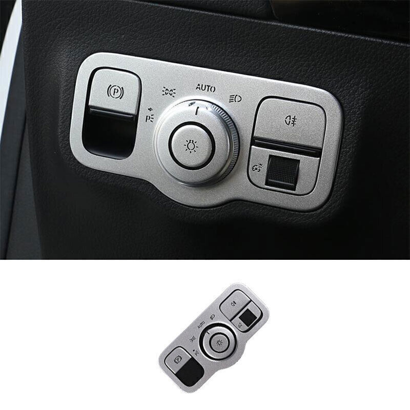 For Benz GLB 200 250 35 2020-23 Silver Headlight Switch Control Button Trim Set