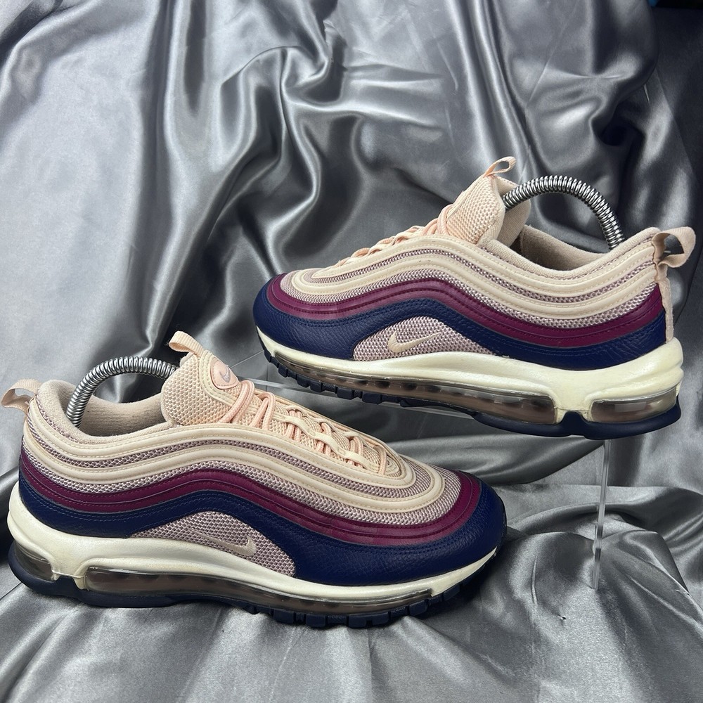 Nike Air Max 97 Sneaker Womens Sz 9.5 Plum Chalk Retro Athletic Shoes 921733-802
