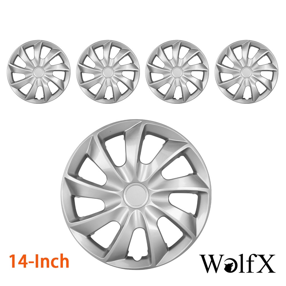 14-inch Silver Lacquer Snap-On Wheel Covers for R14 Truck Tire Steel Rims