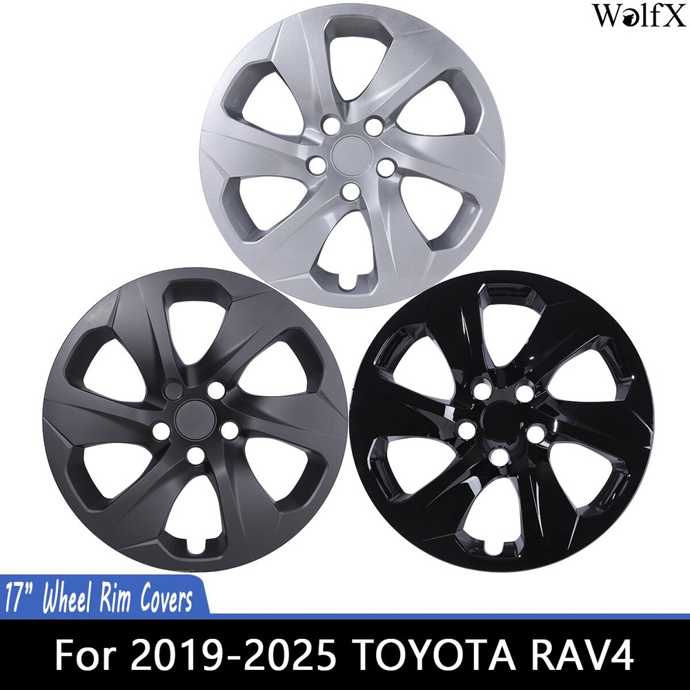 2019-2025 Toyota RAV4 Snap-On 17-Inch 4-Piece Wheel Rim Covers Trim Rings Caps