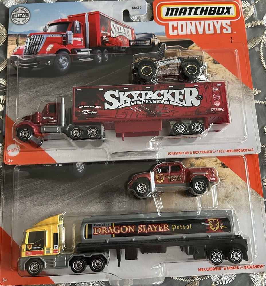 Matchbox Convoys Series Skyjacker Semi And Dragonslayer Tanker! Great Set!!!!nip