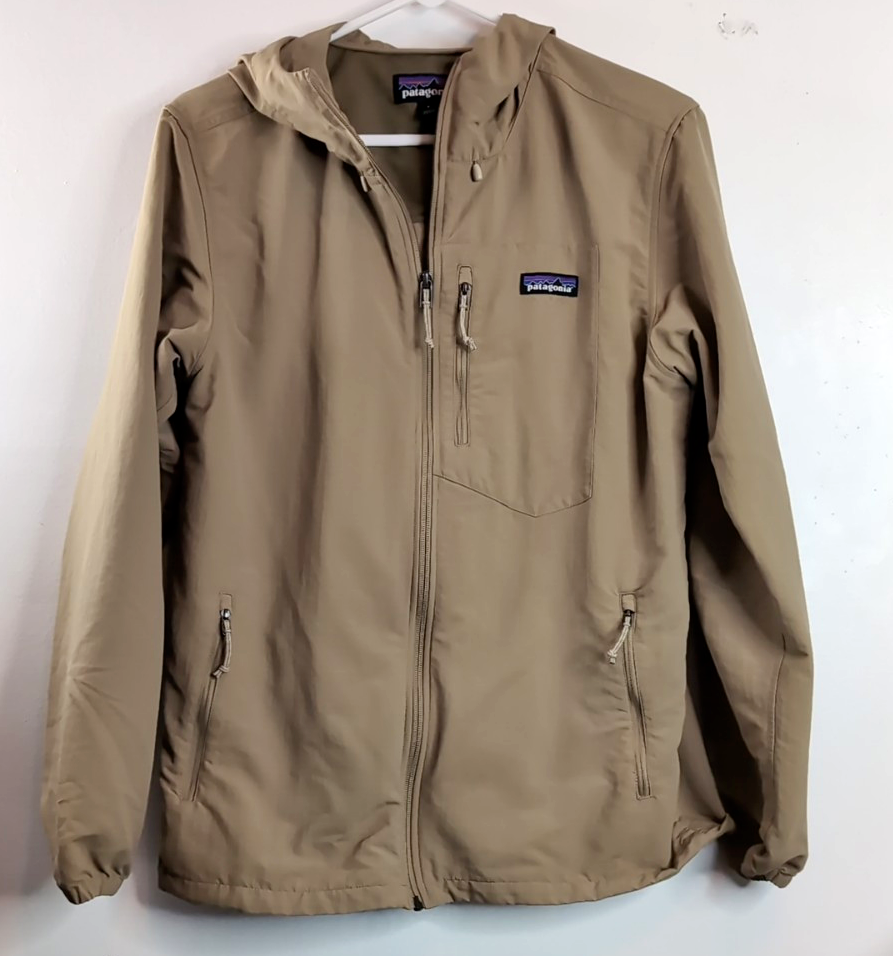 Patagonia Mens Tezzeron Full Zip Jacket Small Beige Sand SP18 Lightweight Outdoor