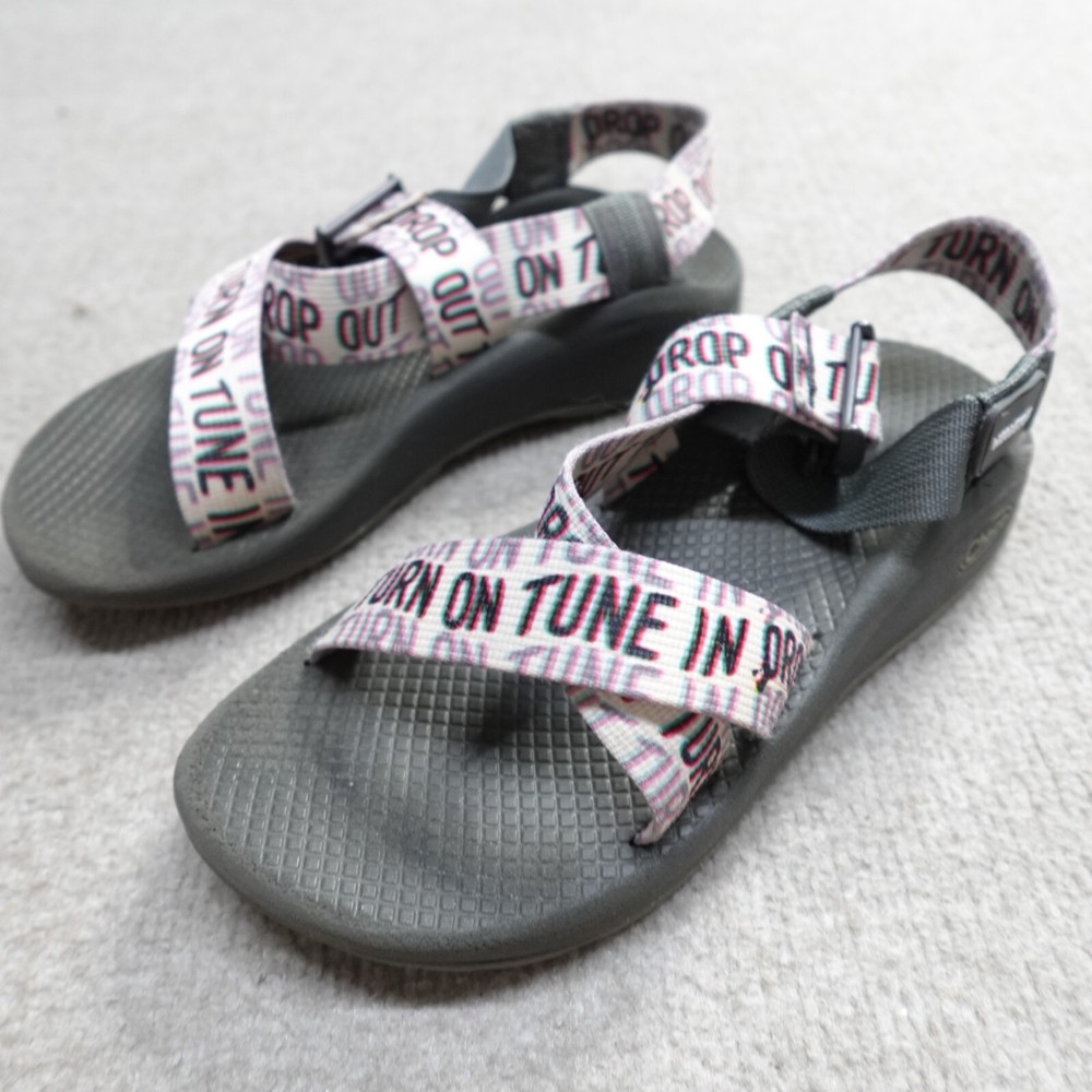 Chaco Womens White Blue Sport Hiking Sandals Size 7 Woodstock