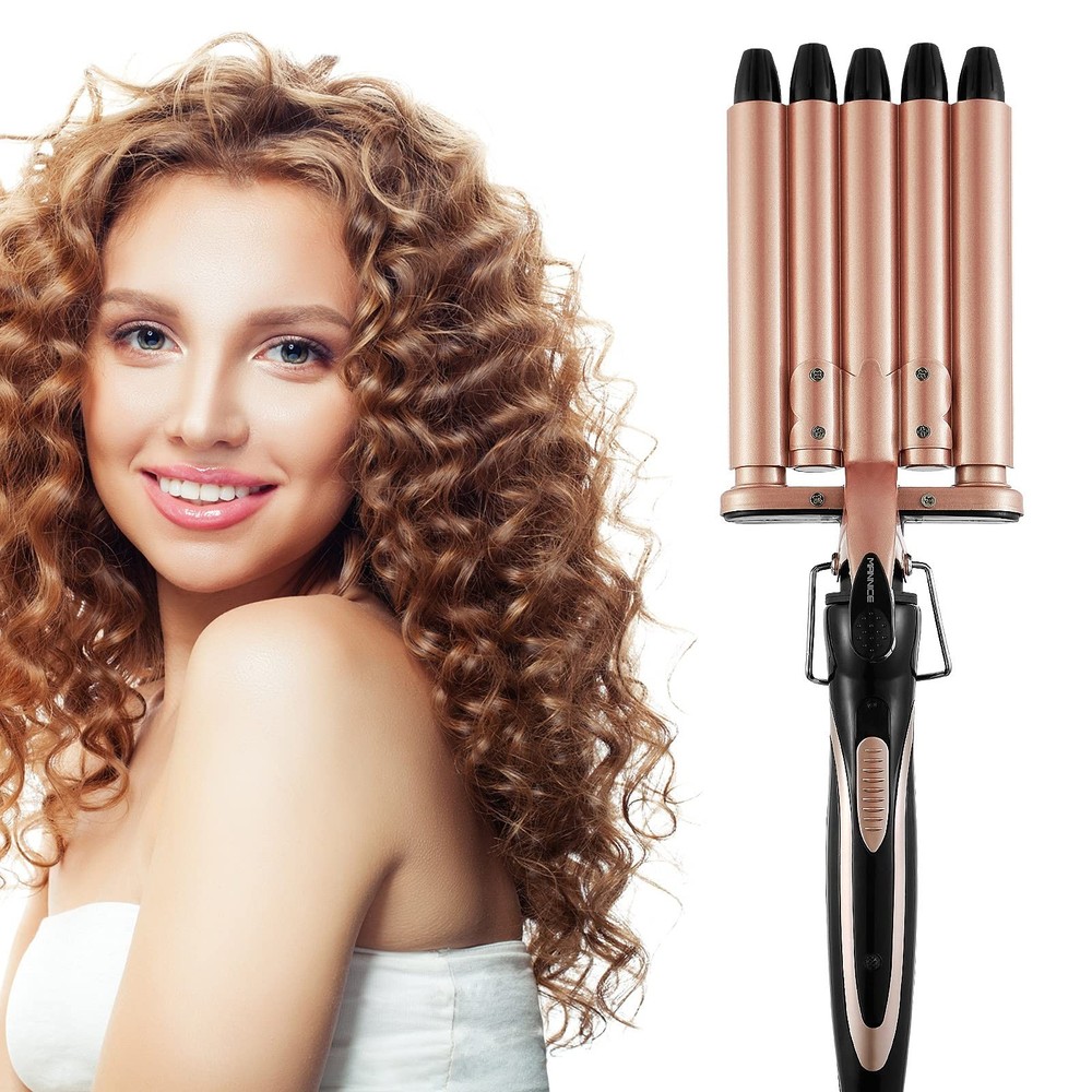 5 Barrel Curling Iron Wand 16mm Ceramic Tourmaline Hair Waver