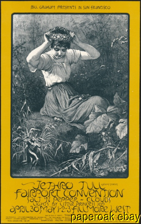 Original Bill Graham No.231 Fillmore West Ad Back Postcard Jethro Tull