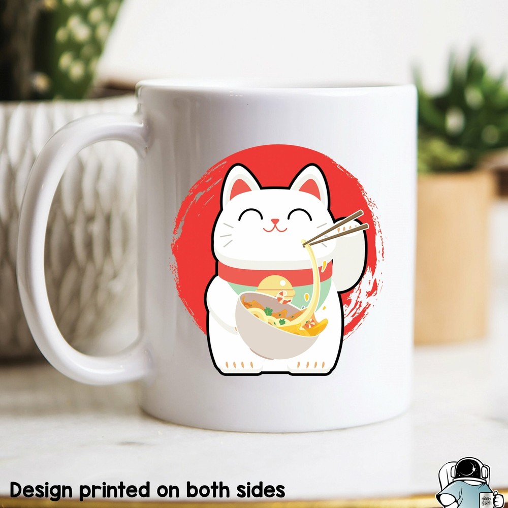 Ramen Cat Kawaii Cat Japanese Mug Lucky Cat Noodles Kawaii Ramen Gift Japanese