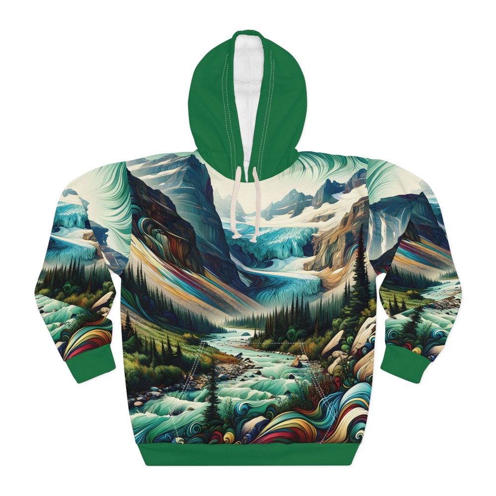 Grinnell Glacier Hoodie All Over Print Mountain Trail Pullover Hiking Adventure