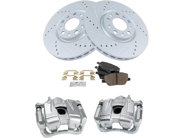 TRQ Front Brake Pad Rotor & Caliper Kit for 2015-2018 Jeep Renegade 47SDCK