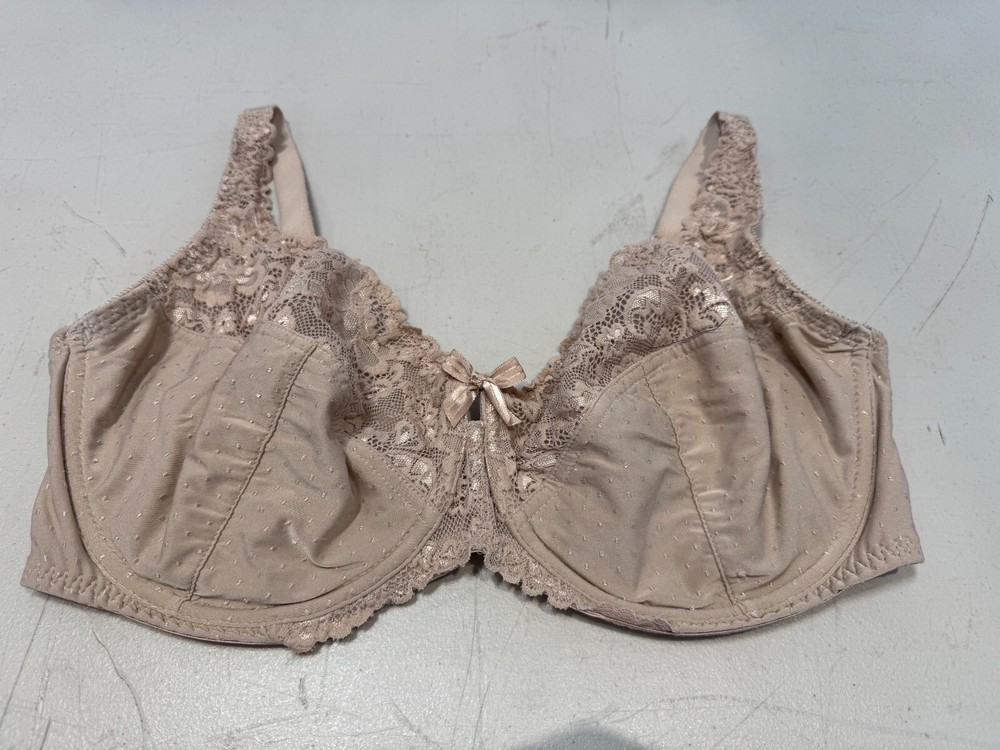 TU Bra Underwired Nonpadded Lace Detail Full Cup Bra Size 36E Beige