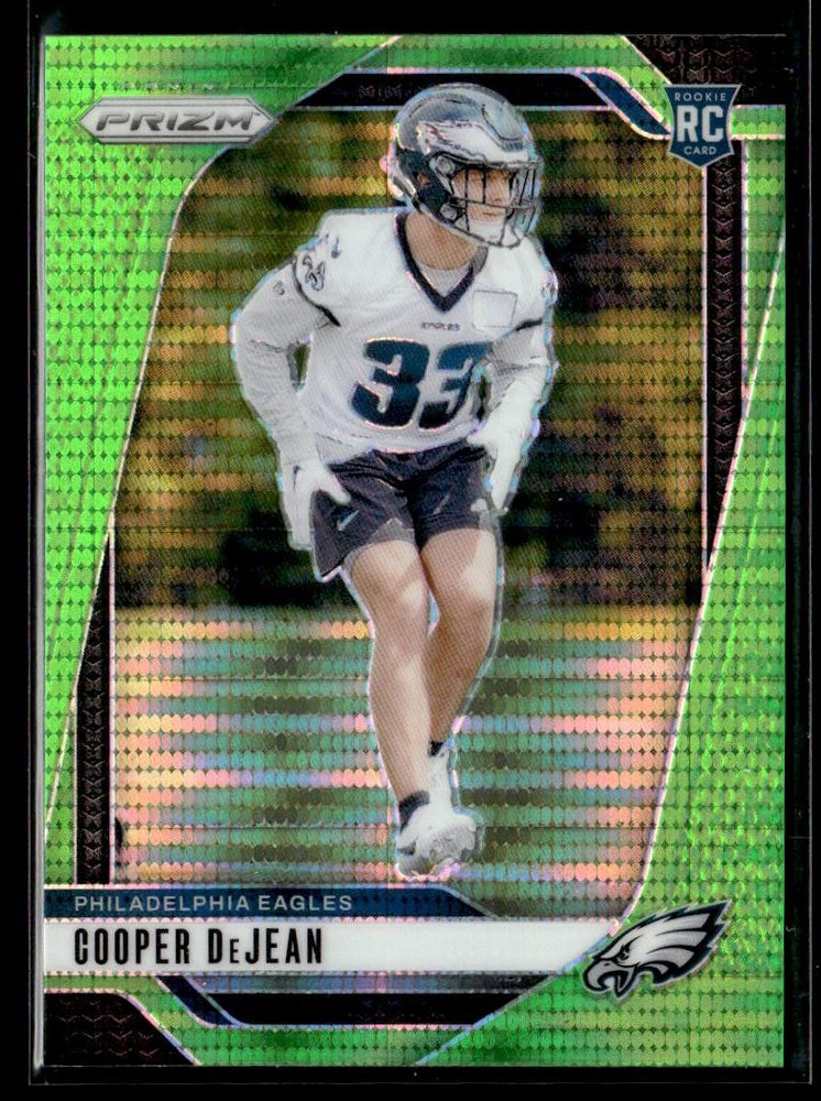 Cooper DeJean 2024 Prizm Rookie #321 Neon Green Pulsar Eagles RC