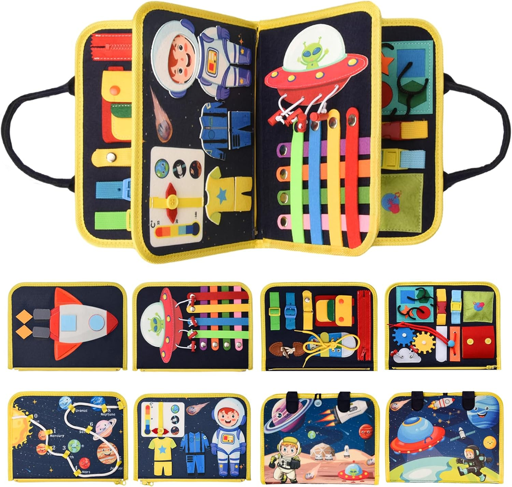 Montessori Busy Board for Toddlers 1 2 3 4 Year Old Boys & Girls, STEM Sensory T