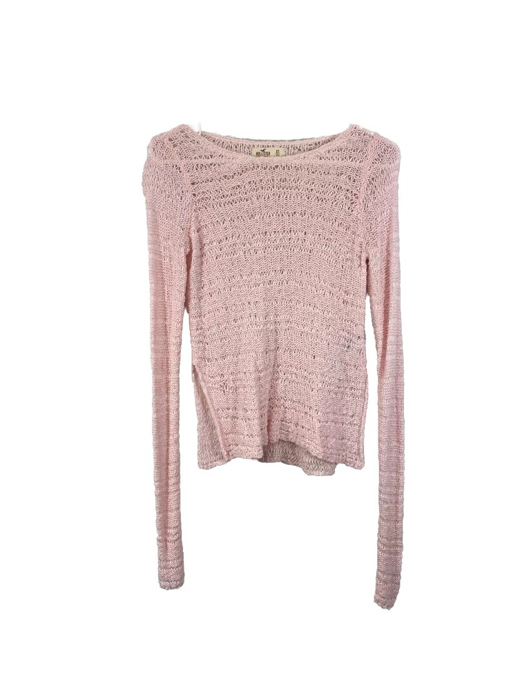 Hollister Womens Pink Knitted Long Sleeve Boat Neck Pullover Sweater Sz X-Small
