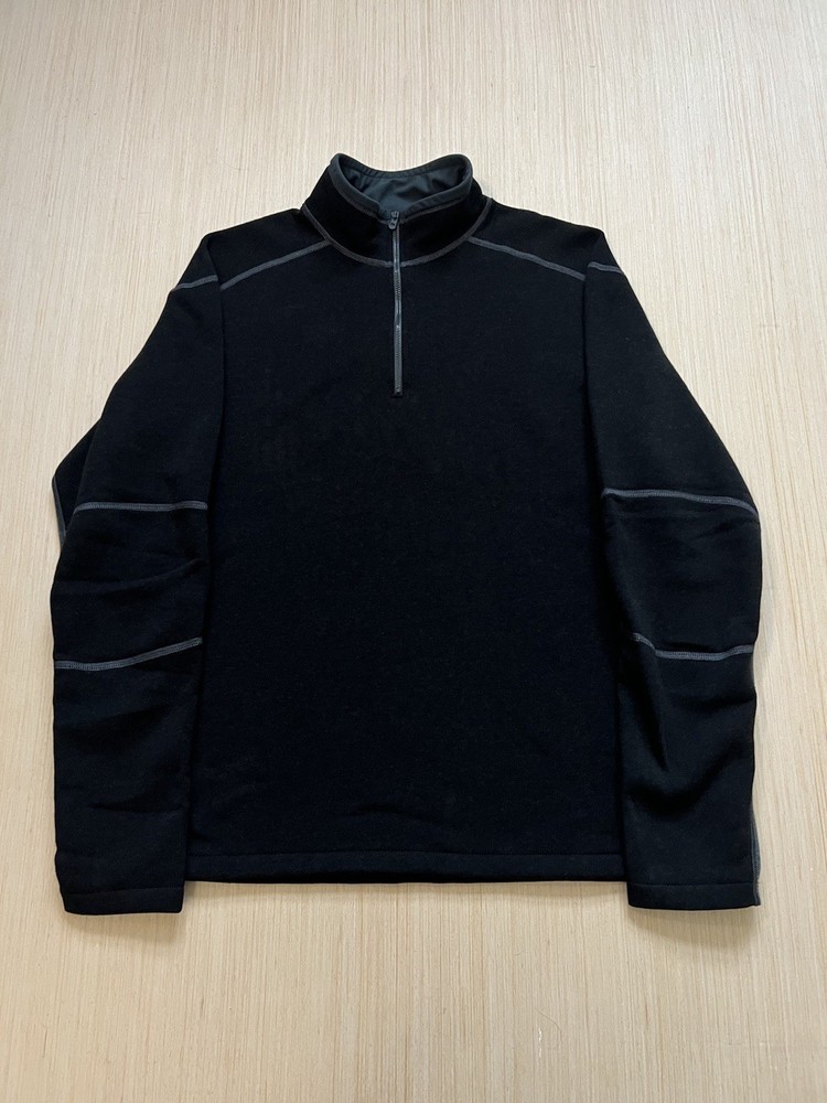 Kuhl Sweater Mens Revel 1/4 Zip Pullover Hiking Outdoors Size XXL Black/Grey