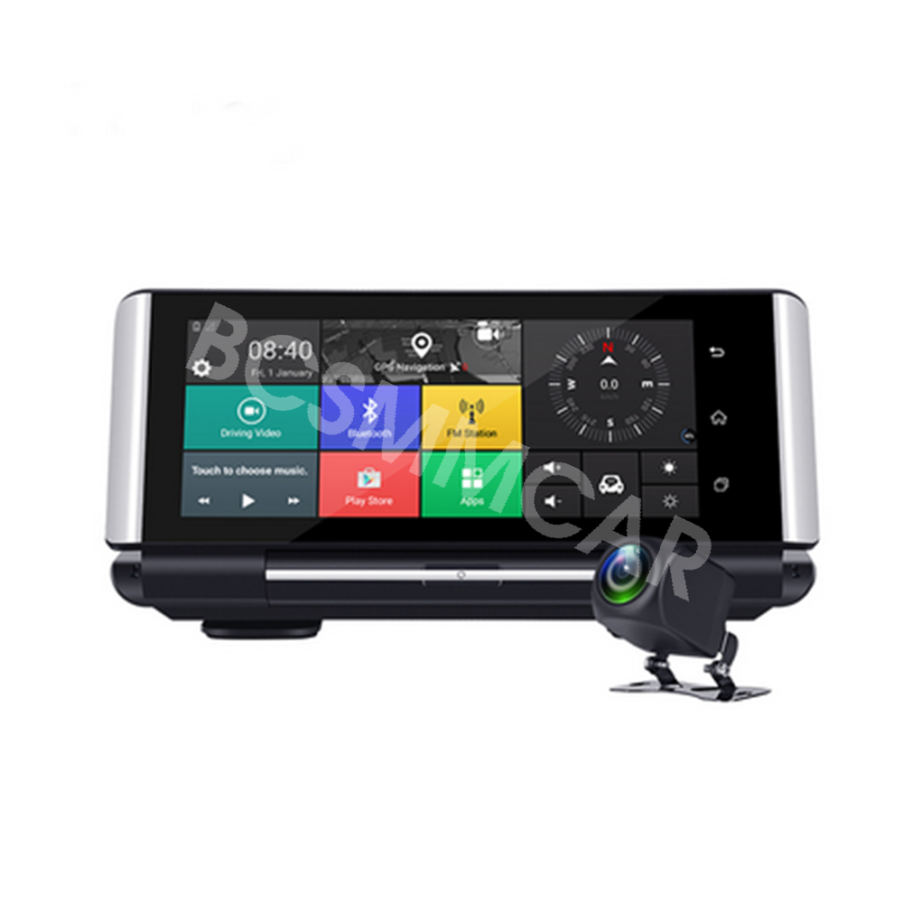 7In Android 5.1 Dual Lens Dash Cam Car DVR Rearview Camera GPS Navi Wifi 1+16G