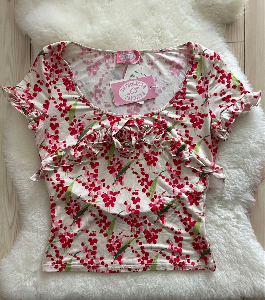 Vintage BLUGIRL BLUMARINE Ribbon Blouse Top Anna Molinari　38