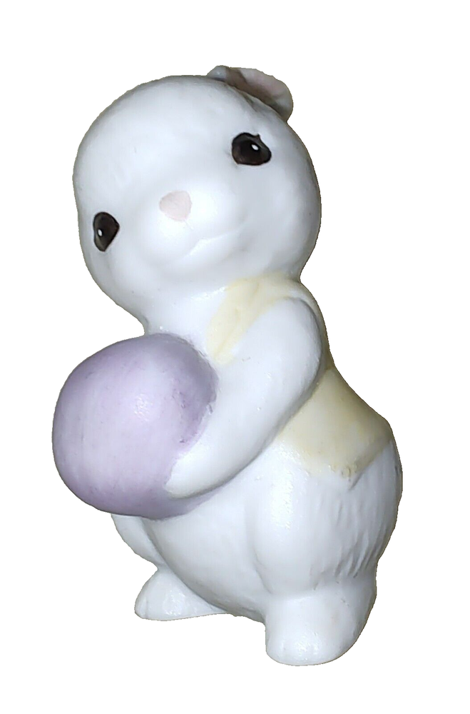 Vintage Hallmark 1984 Bunny Rabbit Easter Figurine w Egg Ceramic 2.25