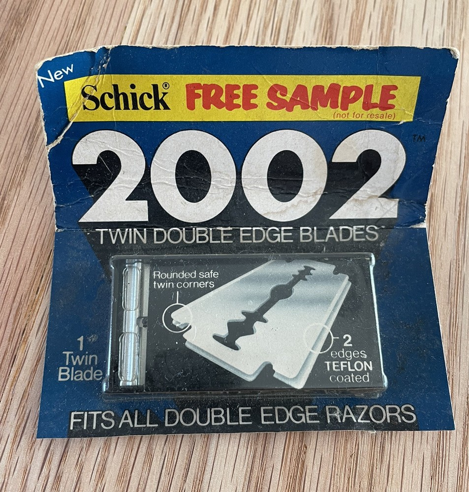 Vintage 1974 Schick 2002 Twin Double Edge Blades 1 Twin Blade NOS Never Opened