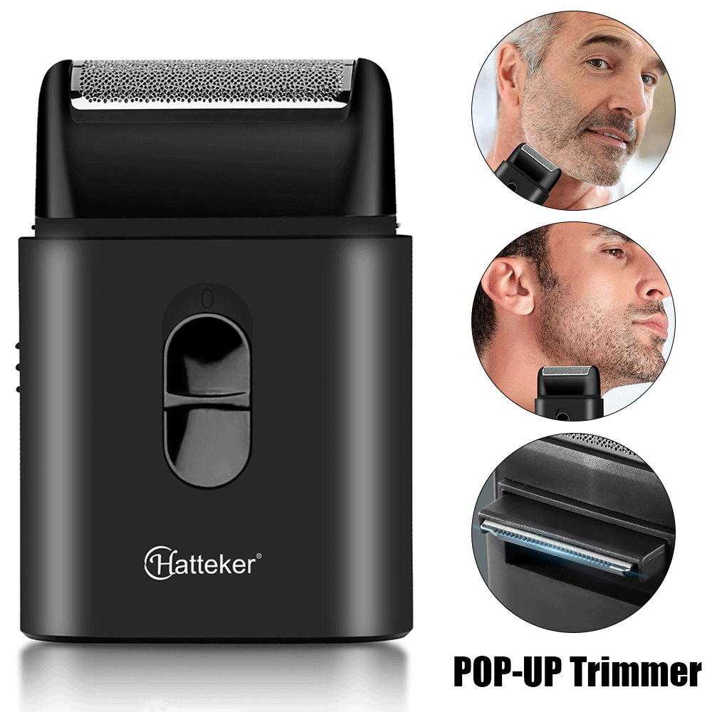 Hatteker Men Electric Shaver Rechargeable Pop-up Beard Trimmer Wet & Dry Razor