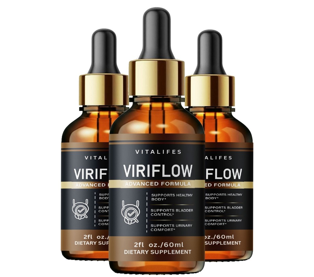 (3 Pack) Viriflow Male Support Drops Advanced Viri Flow Supplement, 60 ML