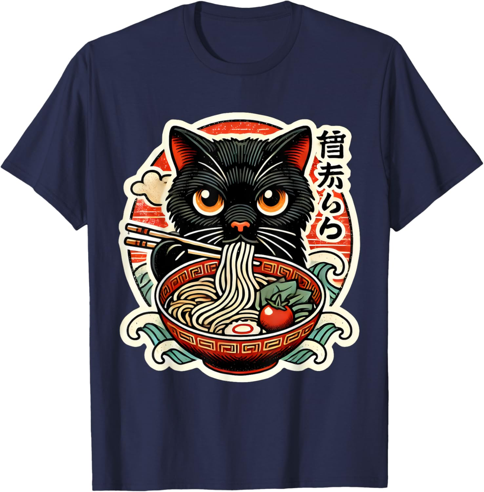 Cat Ramen Japanese Funny Graphic Kawaii Anime Style Sweatshirt T-shirt