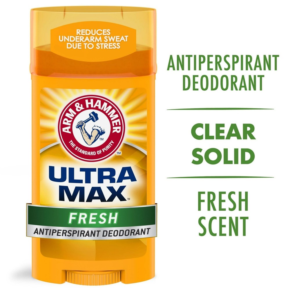 ARM & HAMMER ULTRA MAX Deodorant Fresh, Solid Wide Stick 2.6oz (6 Pack)
